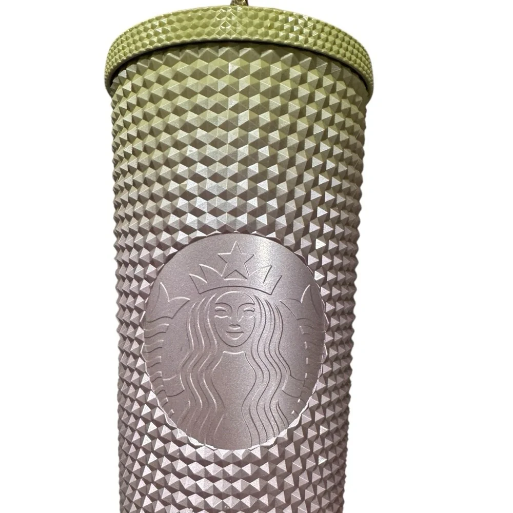 Starbucks Fall 2024 Green & Purple Metallic Venti STUDDED Tumbler Cold Cup 24oz